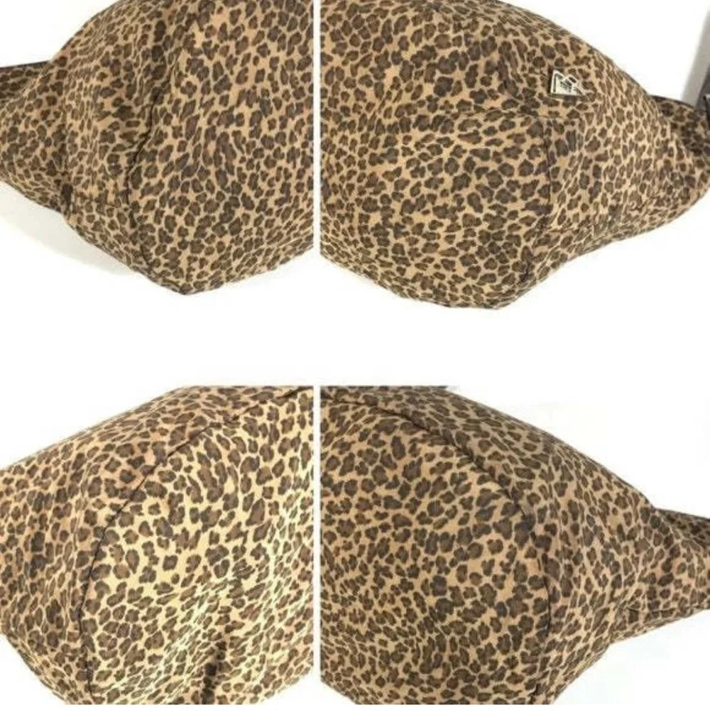 Bottega Veneta Cheetah Print Hobo Nylon Unstructured Shoulder Looping Bucket Bag